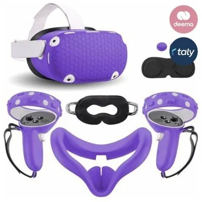 Gamax Oculus Quest 2 Silicone Protective Case Set - Purple